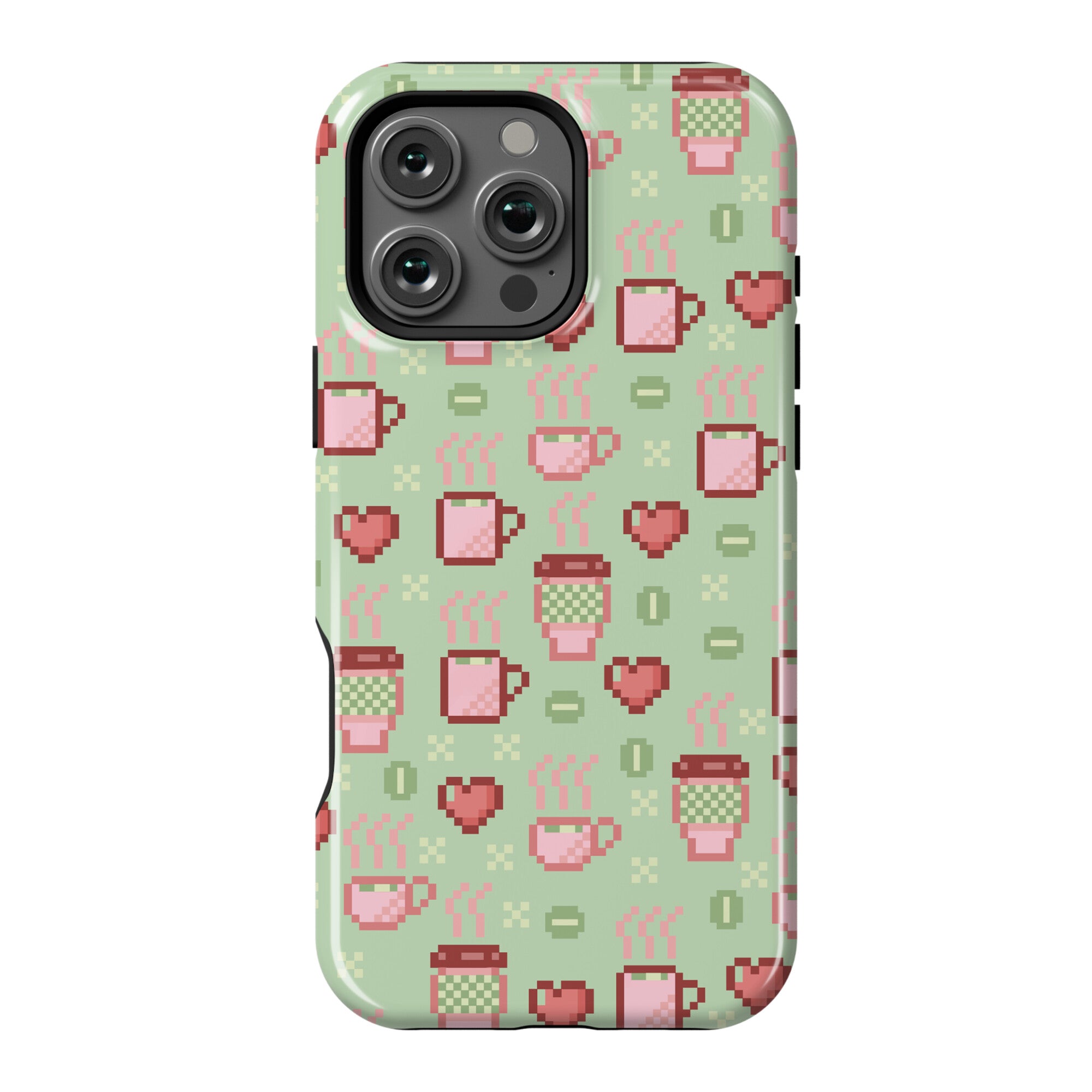 Pastel Coffee Pixel Art Pattern Phone Case